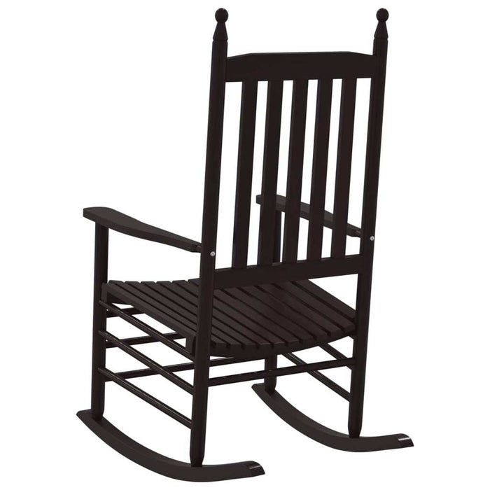 vidaXL Rocking Chairs with Curved Seats 2 pcs Brown Solid Wood Poplar
