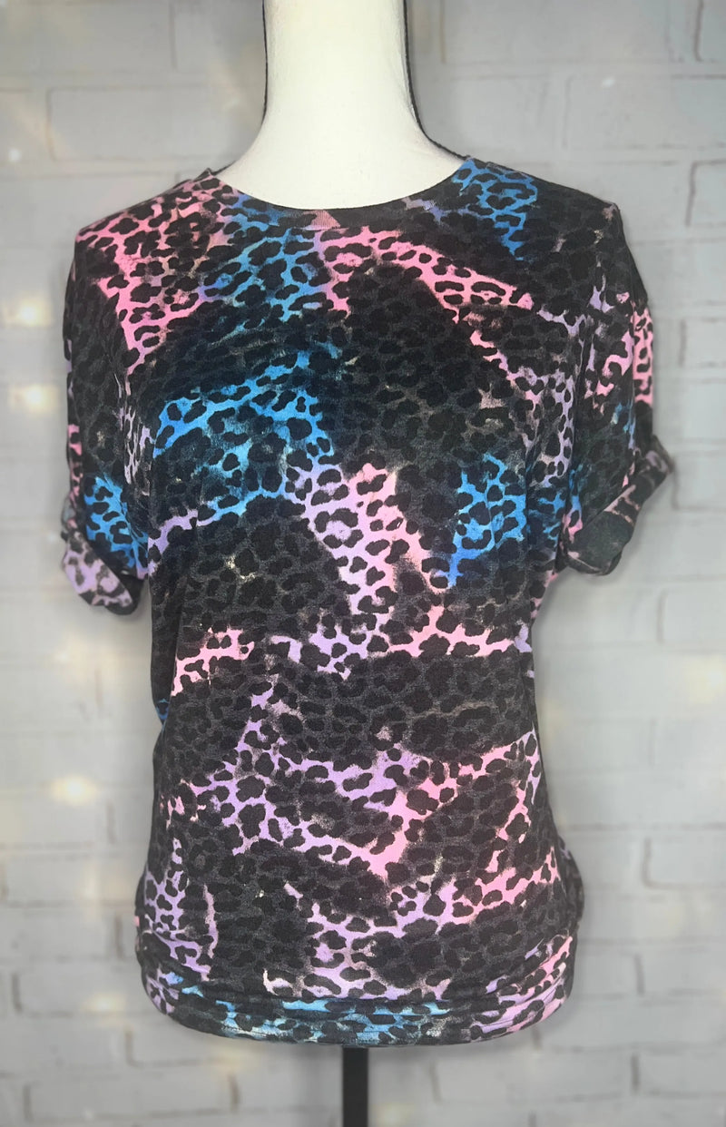 Galaxy Leopard Tie Dye Blank Tee
