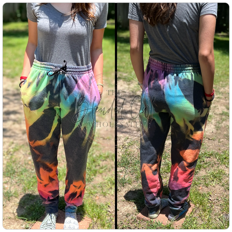 Rainbow Burst Tie Dye Joggers Blank
