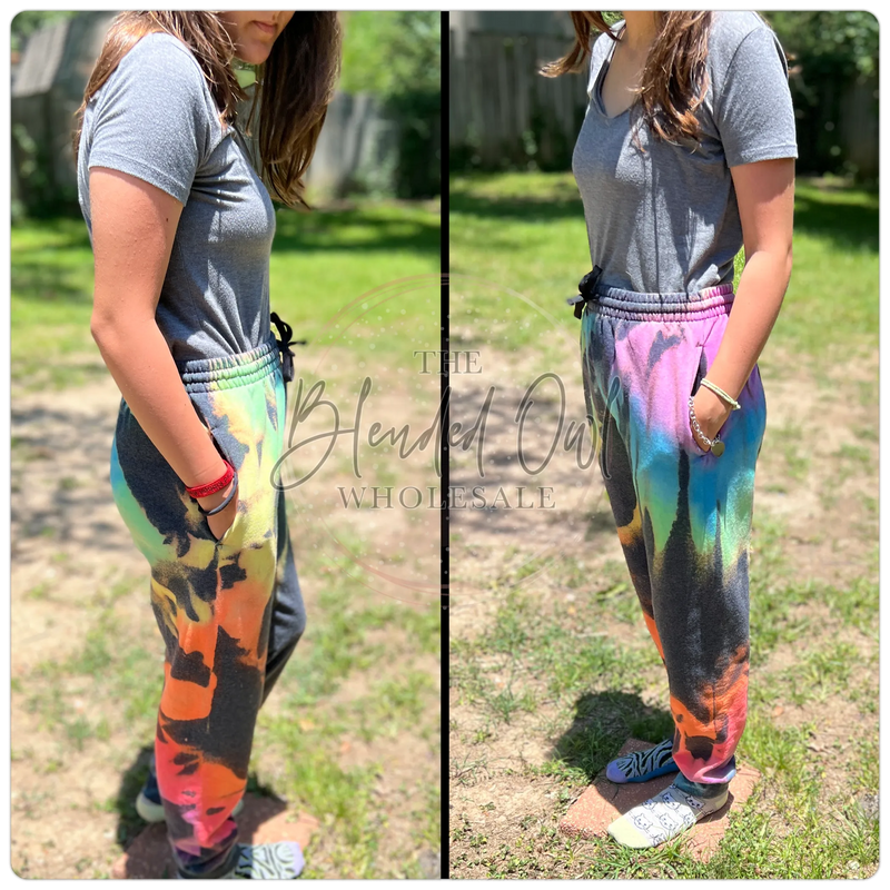 Rainbow Burst Tie Dye Joggers Blank