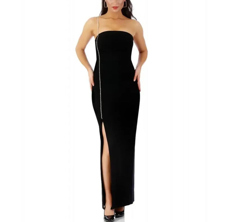 InstantFigure Long Dress Rhinestone Strap