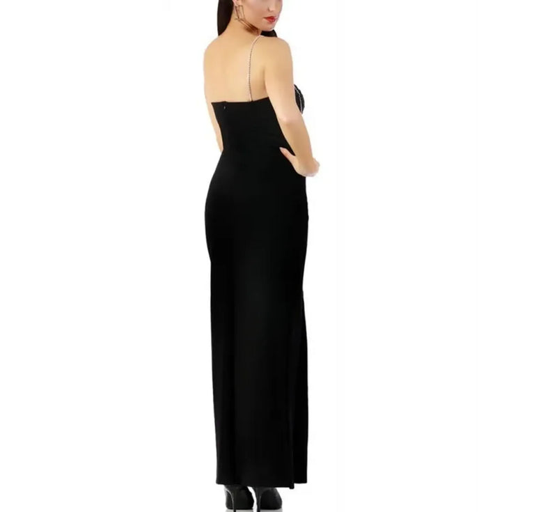 InstantFigure Long Dress Rhinestone Strap