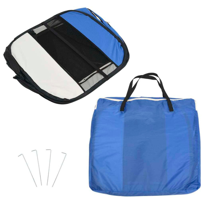 Foldable Dog Playpen with Carrying Bag Blue 43.3"x43.3"x22.8
