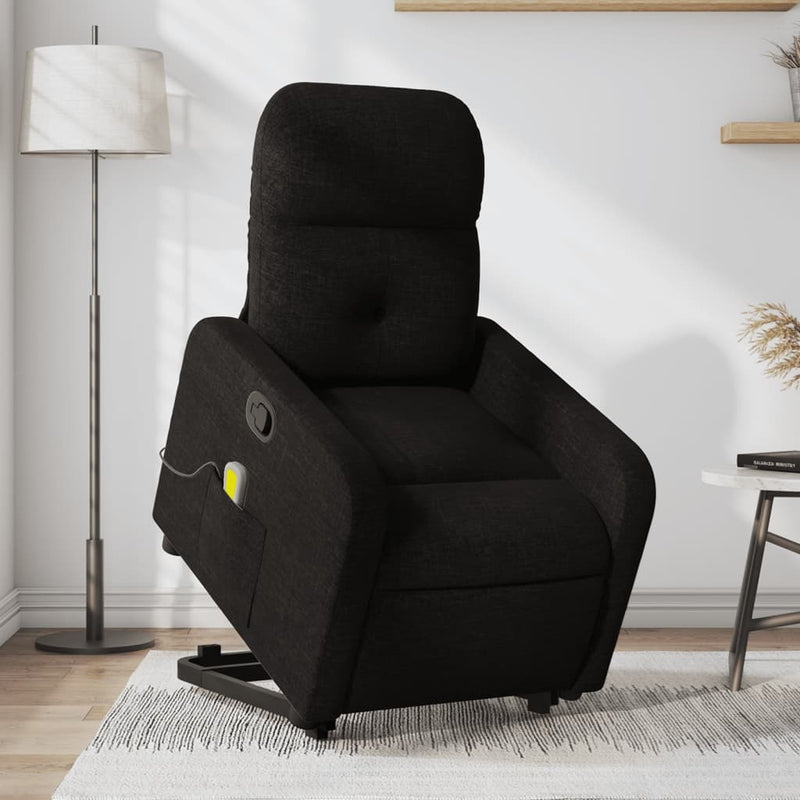 Stand Up Massage Recliner Chair Black Fabric, metal, plywood