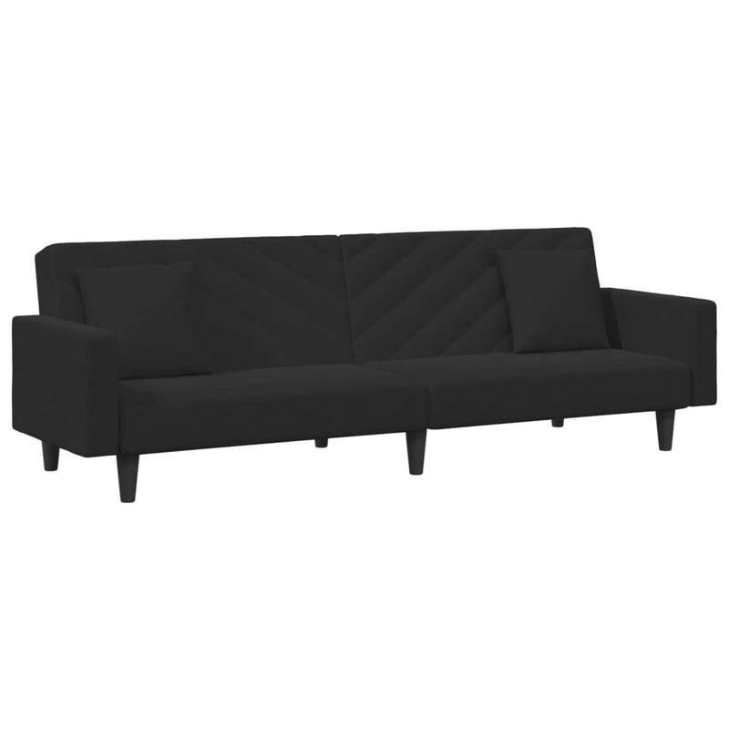 Sofa Set Black Velvet (100% polyester), wood, plastic Large