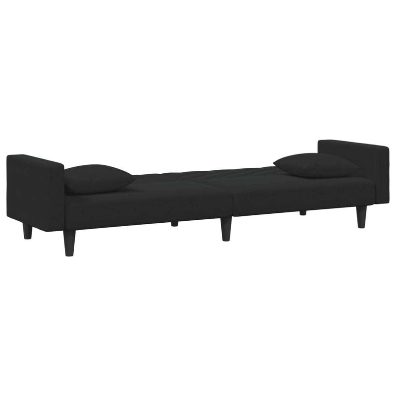 Sofa Set Black Velvet (100% polyester), wood, plastic Large