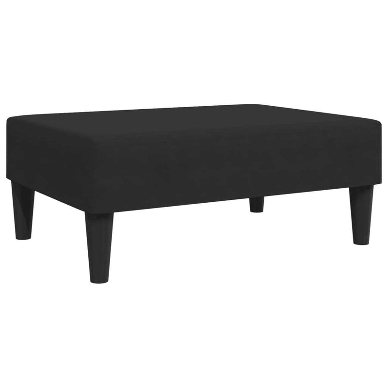 Sofa Set Black Velvet (100% polyester), wood, plastic Large