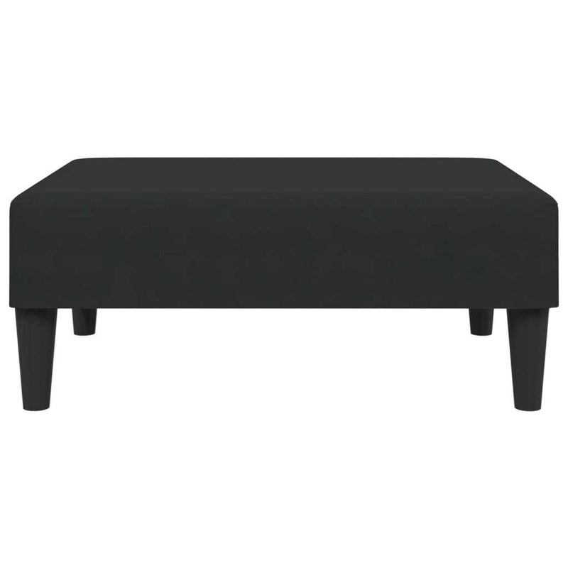 Sofa Set Black Velvet (100% polyester), wood, plastic Large