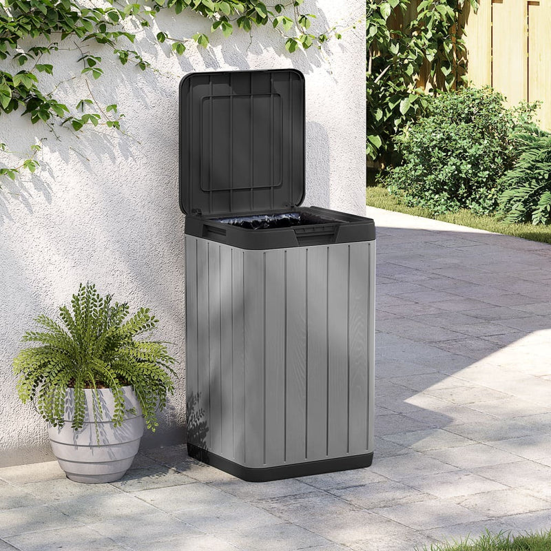 Outdoor Garbage Bin Gray 15"x15"x25.6" PP