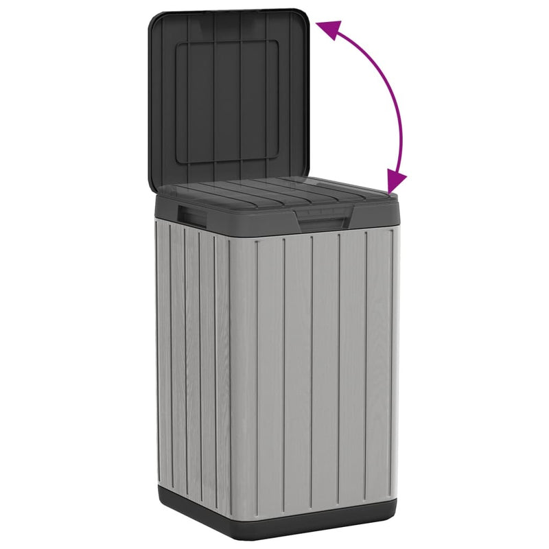 Outdoor Garbage Bin Gray 15"x15"x25.6" PP