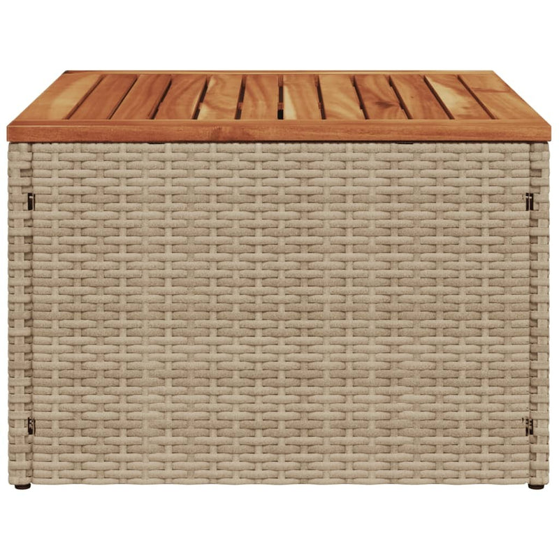 Garden Table Beige and Brown PE Rattan Small Durable