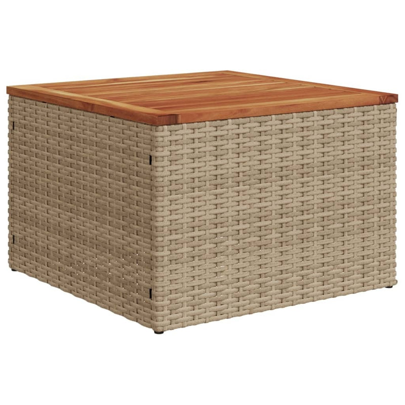 Garden Table Beige and Brown PE Rattan Small Durable