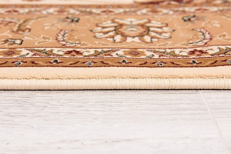 20' Runner Beige and Ivory Oriental Power Loom Runner Rug