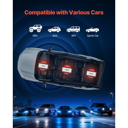 4 Channel Car Audio Amplifier 2 Ohm Stable Bridgeable Class D Full Range Amp Max Power 4 x 500W @ 4 Ohm / 4 x 1000W @ 2 Ohm for Car SUV Truck Off-Road
