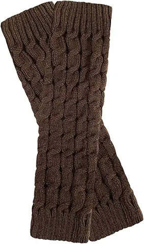 Color: CHOCOLATE - Cozy Hug Cable Knit Leg Warmers