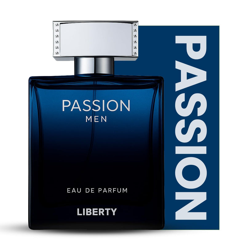 Liberty Luxury Passion Eau De Parfum for Men, Long Lasting Bold Spicy Scent Designed in France, Masculine Cologne That Draws Compliments, Perfume for mens, men's fragrances, Gift for Him 100ml 3.4Oz