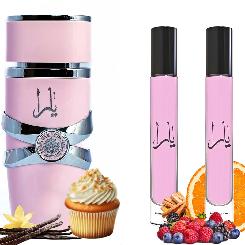 Equivalence Yaras Pink Perfume for Women – Sweet, Fruity, and Elegant Scent – Convenient Travel Size Bottle (2 x 10ml) – Amber Vanilla Edition Fragrance Gift – Large Bottle Not Included