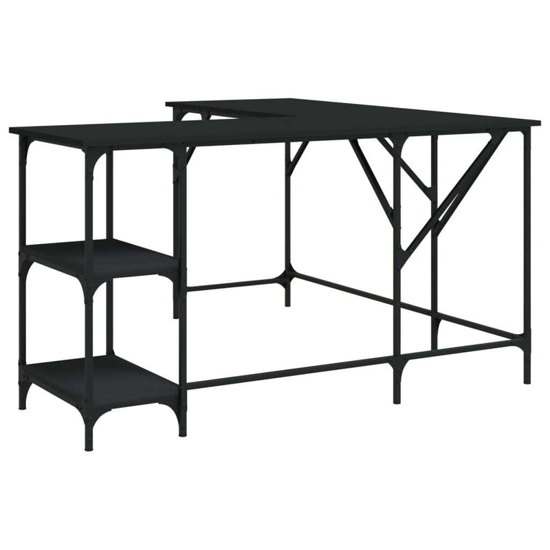 Desk Black 54.7"x54.7"x29.5" Engineered Wood