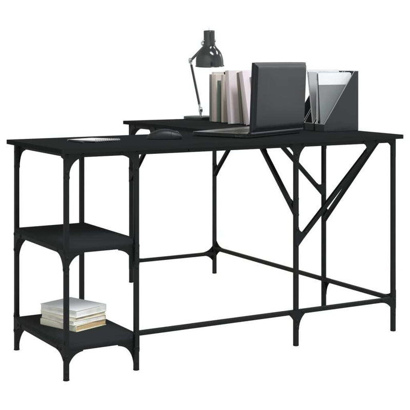 Desk Black 54.7"x54.7"x29.5" Engineered Wood