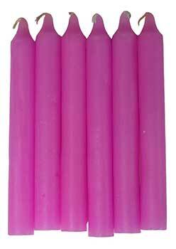 (set of 6) Pink 6" household candle