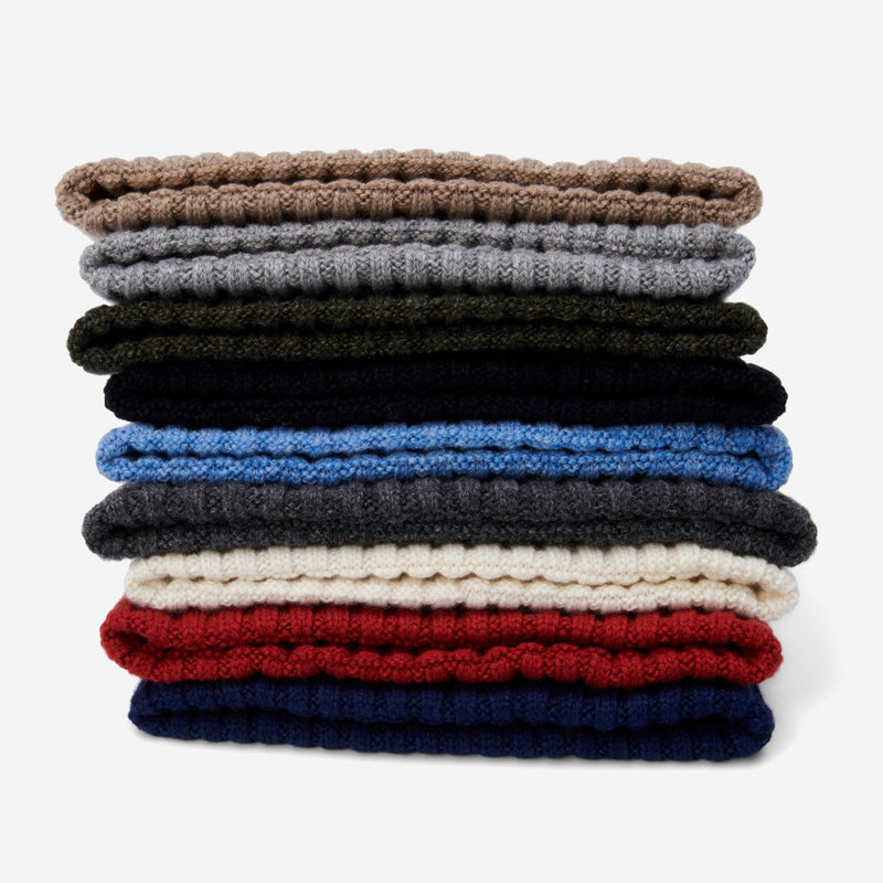 Milano (light blue) - Italian 100% cashmere ribbed beanie (unisex)
