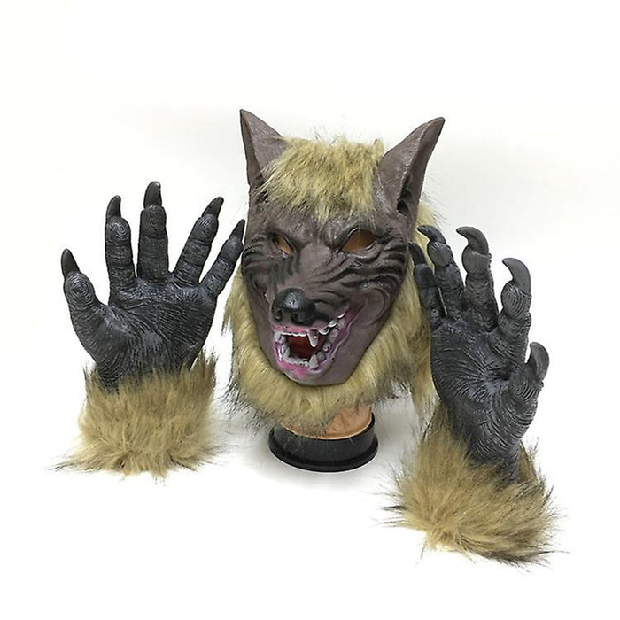 Holloween Horror Mask Party Cosplay Costume Werewolf Dress Up Mask - Wolf Head And Claws Mask