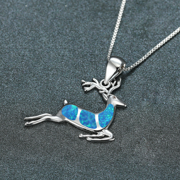 Elk Pendant Necklace Female Cartoon Animal Clavicle Chain