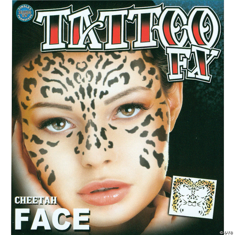 Cheetah face tattoo