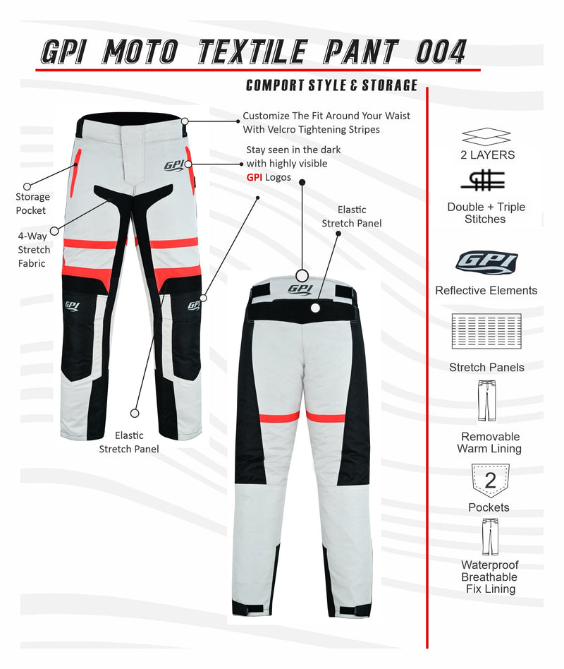 High Premium Quality Adjustable/Black/Red Multi-Color Motorcycle Pants – Beach