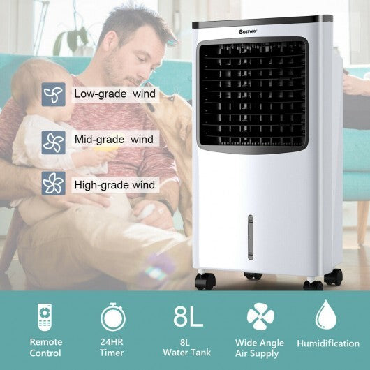 3-in-1 Portable Evaporative Air Conditioner Cooler with Remote Control
