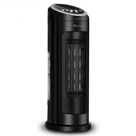 1500 W LED Portable Oscillating PTC Ceramic Space Heater - Color: Black