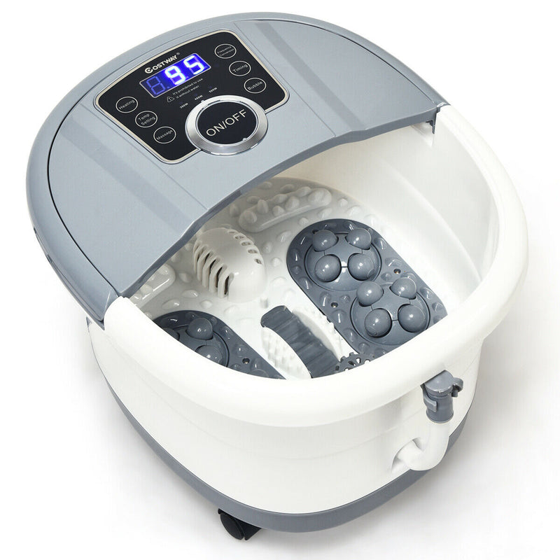 Portable Electric Foot Spa Shiatsu Roller Motorized Massager-Gray - Color: Gray