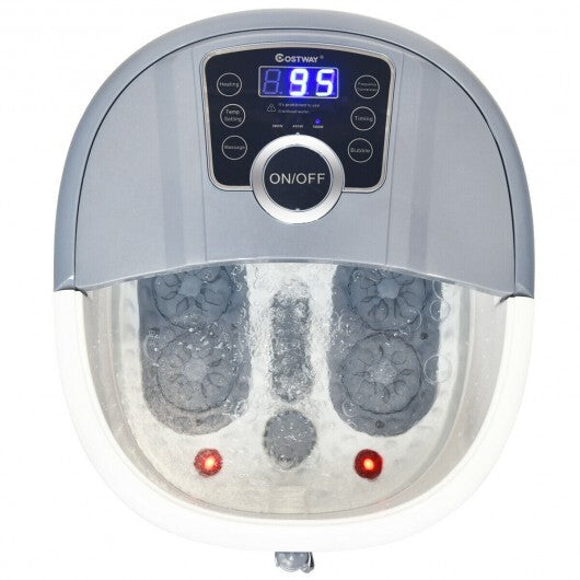 Portable Electric Foot Spa Shiatsu Roller Motorized Massager-Gray - Color: Gray