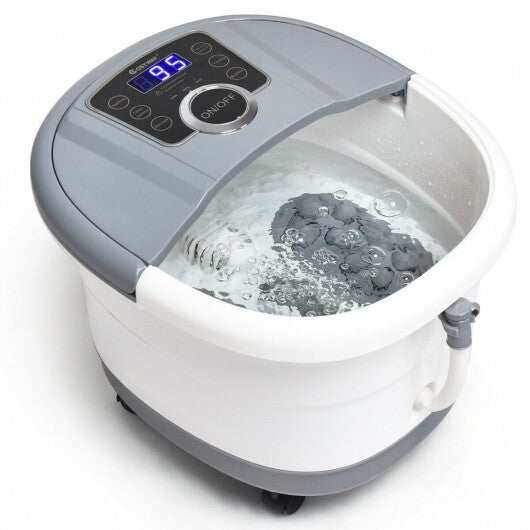 Portable Electric Foot Spa Shiatsu Roller Motorized Massager-Gray - Color: Gray