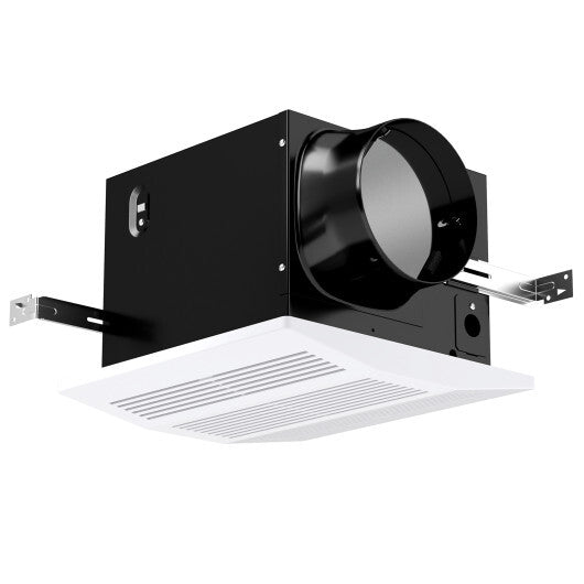 200 CFM Bathroom Exhaust Fan with Metal Housing and 6 Inches Duct for 200 Sq.Ft - Color: White