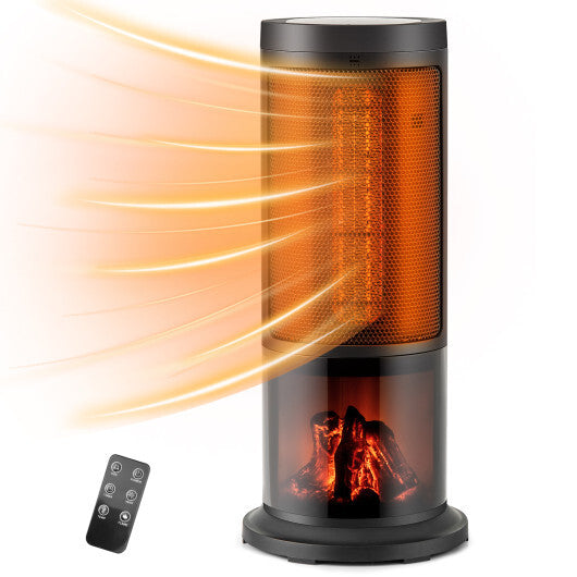 17 Inch 1500W Portable Tower Space Heater with 135 Oscillation-Black - Color: Black