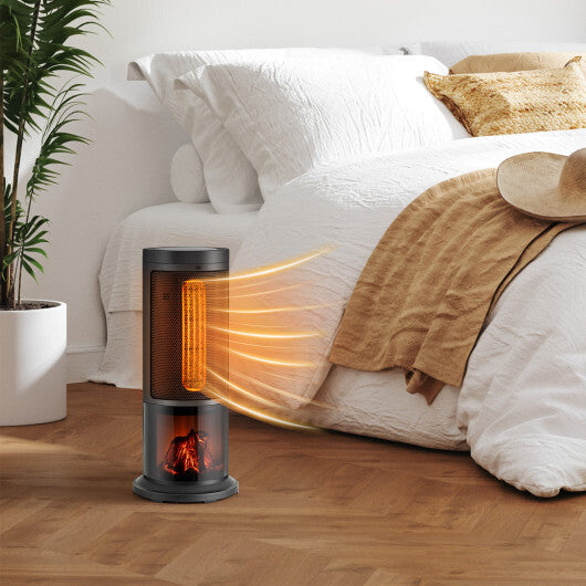 17 Inch 1500W Portable Tower Space Heater with 135 Oscillation-Black - Color: Black