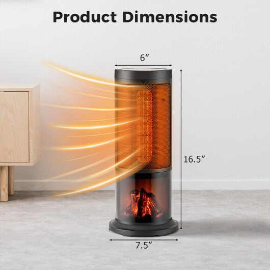 17 Inch 1500W Portable Tower Space Heater with 135 Oscillation-Black - Color: Black