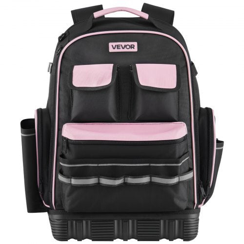 Tool Backpack, 56 Pockets, Heavy-duty Tools Storage Organizer Work Bags with Laptop Compartment & Molded Base, Electrician Jobsite Backpack for Electrician, Repairman, and HVAC Techs