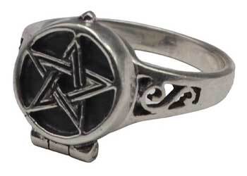 Pentagram Poison ring sterling size 10