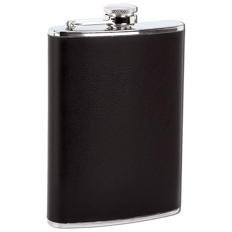 8oz Stainless Steel Flask with Black Wrap