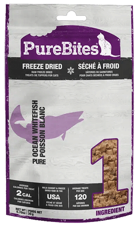 PURE BITES Freeze Dried Cat Treats Ocean Whitefish 0.70oz