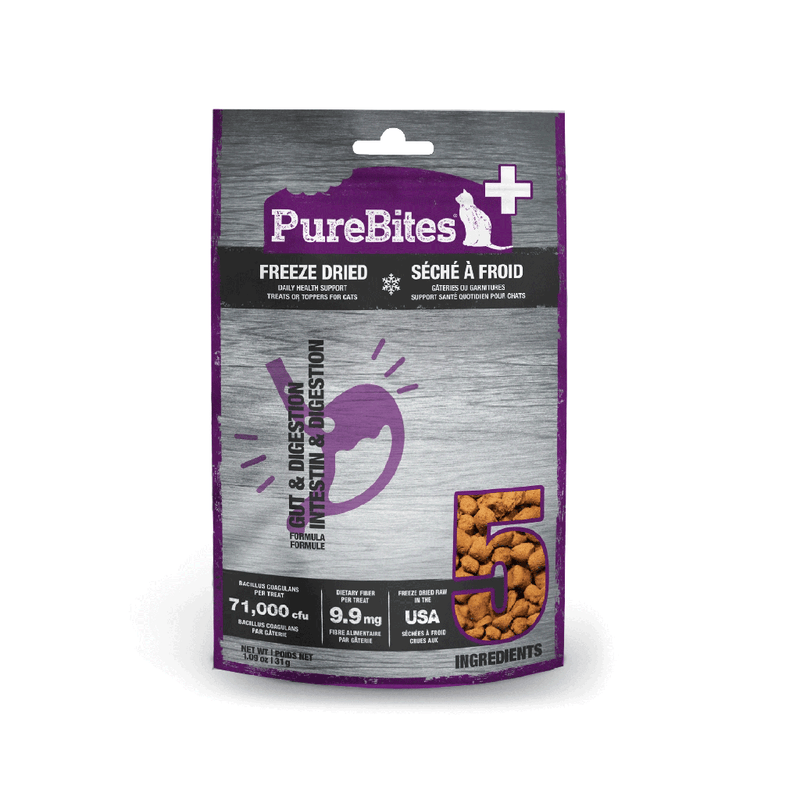 PB00323 PURE BITES+ Cat Treats Freeze Dried Gut and Digestion 1.09oz