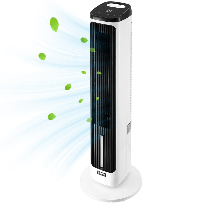 Tower Fan, 23.3ft/s Velocity Quiet Floor Fan, 70? Oscillating Fans for Indoors with 9 Speeds, 4 Modes, 24H Timer, Portable Standing Bladeless Fan with Remote Control for Bedroom, Office, Home