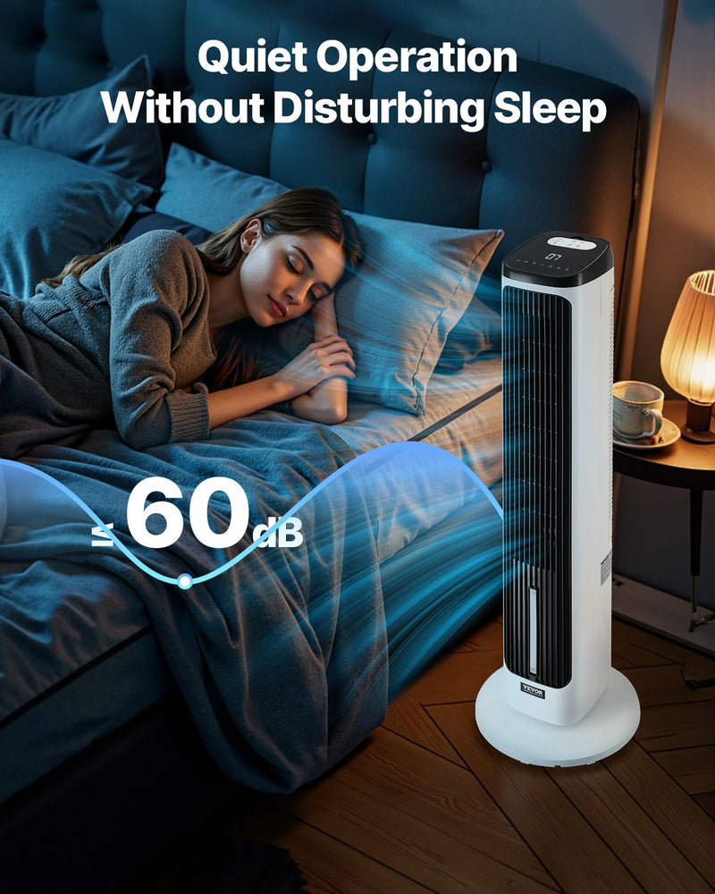 Tower Fan, 23.3ft/s Velocity Quiet Floor Fan, 70? Oscillating Fans for Indoors with 9 Speeds, 4 Modes, 24H Timer, Portable Standing Bladeless Fan with Remote Control for Bedroom, Office, Home