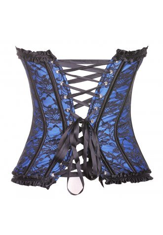 Blue Lace & Bows Burlesque Corset