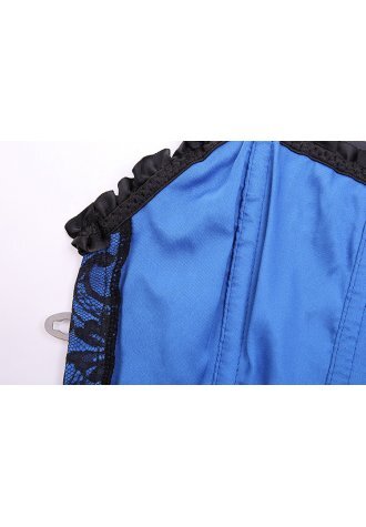 Blue Lace & Bows Burlesque Corset