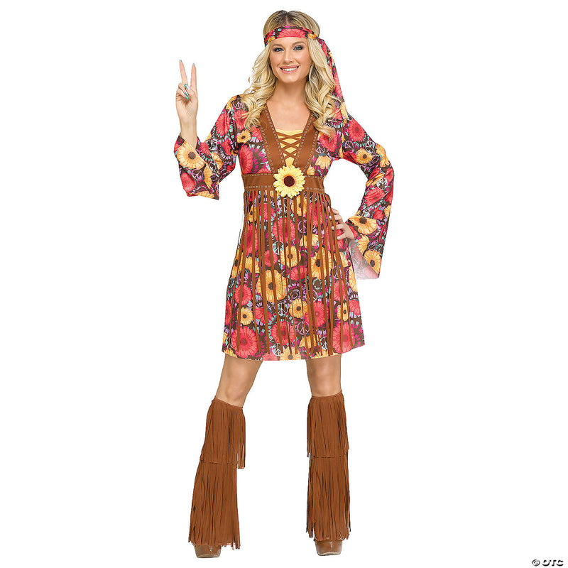 Adults Flower Power Hippie Costume Small or Medium
