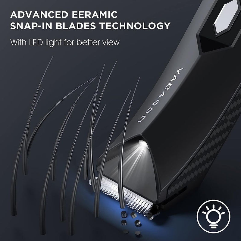 VACASSO Electric Body Hair Trimmer for Men Groin Hair Trimmer Ball Shaver w/Light&LED Display, USB Recharge Dock, Adjustable Ceramic Blade Head, Waterproof Male Pubic Hair Trim Hygiene Razor
