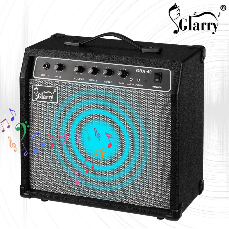 Glarry 40W GBA-40 Electric Bass Amplifier Black